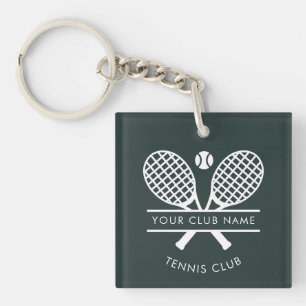 Tennis Club Coach Name Team Logo Custom Keychain