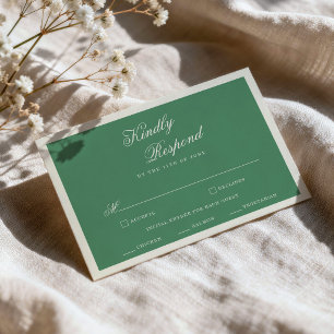 Tennis Club Green Garden Preppy Wedding RSVP Card