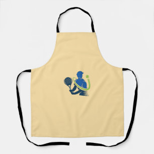 Tennis Club Logo -  Dynamic Action, Sporty Style Apron