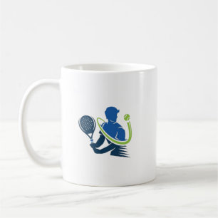 Tennis Club Logo -  Dynamic Action, Sporty Style Coffee Mug