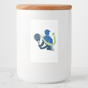 Tennis Club Logo -  Dynamic Action, Sporty Style Food Label