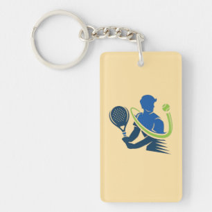 Tennis Club Logo - Dynamic Action, Sporty Style Keychain