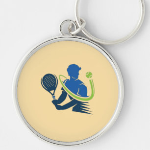 Tennis Club Logo -  Dynamic Action, Sporty Style Keychain