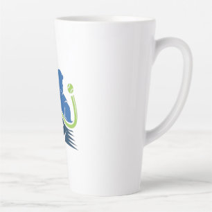 Tennis Club Logo - Dynamic Action, Sporty Style Latte Mug