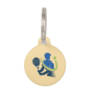Tennis Club Logo -  Dynamic Action, Sporty Style Pet Tag