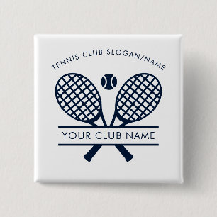 Tennis Club Name Team Coach Any Color 2 Inch Square Button