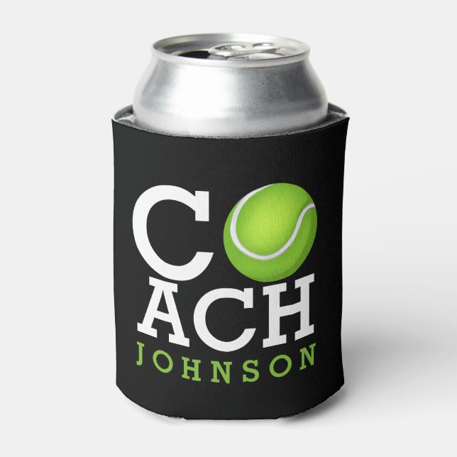 Tennis Coach Custom Name Can Cooler (Can Front)