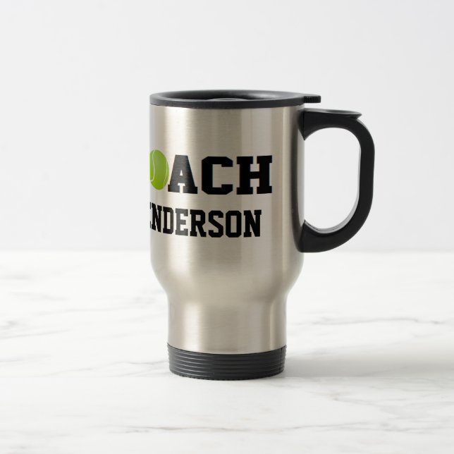 Tennis Coach - Personalized Travel Mug (Right)