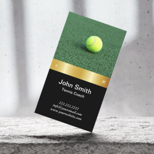 Tennis Coach Royal Gold Belt Business Card