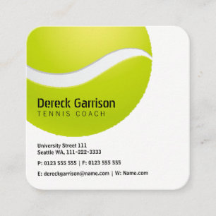 Tennis Coach   Sport Square Business Card
