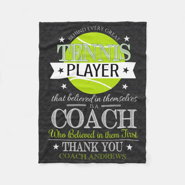 Tennis Coach Thank You Gift Blanket (Front)