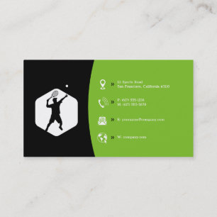 Tennis Coach   Trainer Practice Lessons Business Card