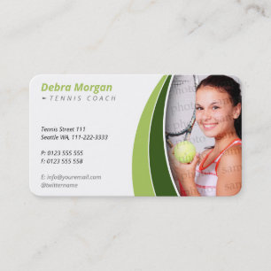 Tennis Coach   Trainer Practice Lessons Business Card