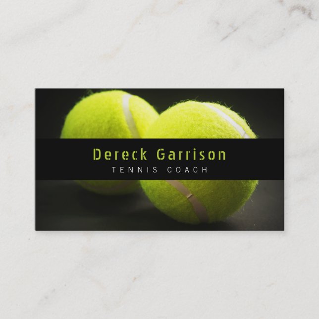 Tennis Coach | Trainer Practice Lessons Business Card (Front)