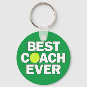 Tennis Coaches BEST COACH EVER Custom Team Color Keychain