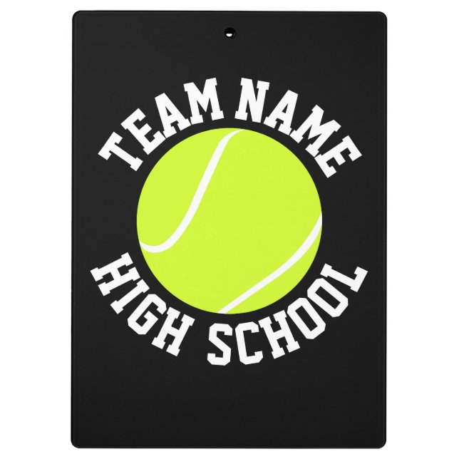 Tennis Coach's Custom Team Name and Colour Sports Clipboard (Back)