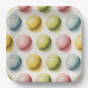 Tennis Colourful balls Paper Plate