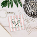 Tennis Country Club | Bachelorette  Keychain<br><div class="desc">Personalize it for any special family member, friend, co-worker, teacher etc., to create a unique gift for birthdays, anniversaries, weddings, Christmas, Valentines or any day you want to show how much she or he means to you. This keepsake makes a wonderful gift for any occasion: mother's day, birthdays, newlyweds, grandparents...</div>