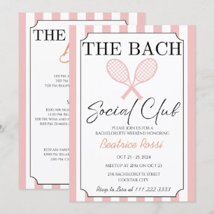 Tennis Country Club Bachelorette Weekend Invitation
