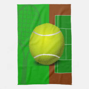 Tennis Court and Racquets Kitchen Towel