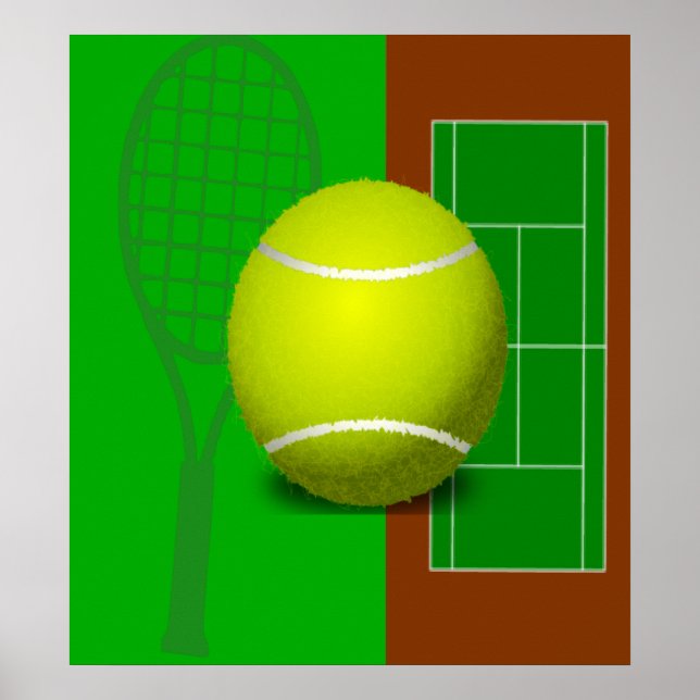 Tennis Court and Racquets Poster (Front)