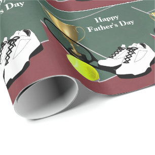 Tennis Court Ball  Shoes Father's  Day Gift Wrapping Paper