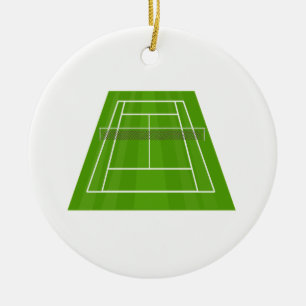 Tennis court ceramic ornament