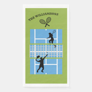 Tennis Court Design Personalize Napkin
