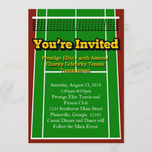 Tennis Court Layout Graphic Invitation