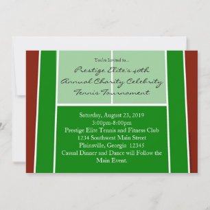 Tennis Court Layout Graphic Invitation
