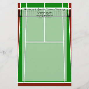 Tennis Court Layout Graphic Stationery