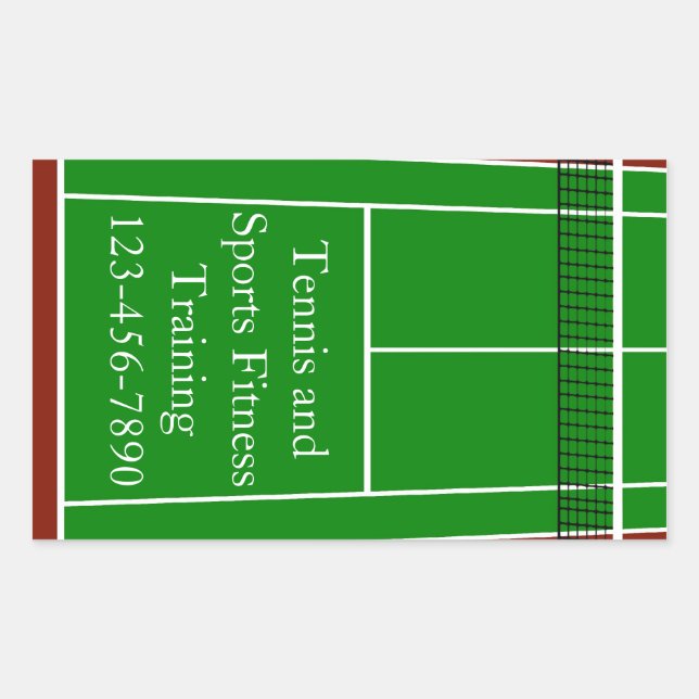 Tennis Court Layout Graphic Sticker (Front)