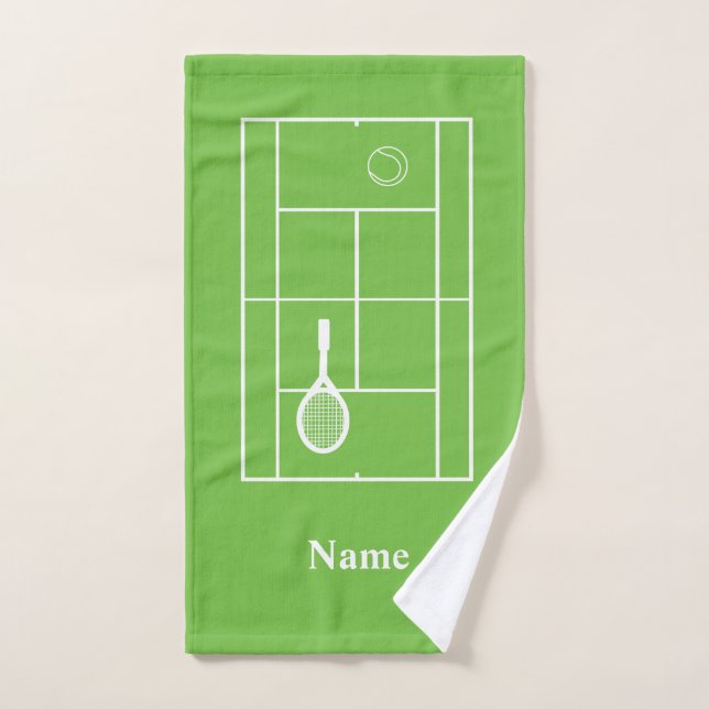 Tennis Court Personalized Tennis Hand Towel (Hand Towel)