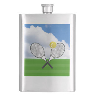 Tennis court & TENNIS RACKETS Hip Flask
