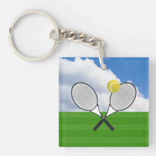 Tennis court & TENNIS RACKETS Keychain