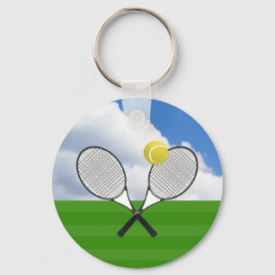 Tennis court & TENNIS RACKETS Keychain