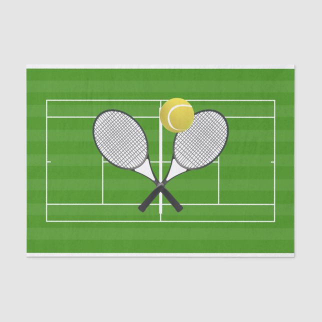 Tennis court & TENNIS RACKETS Tissue Paper (Front)