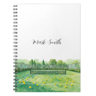 Tennis Court watercolor Notebook
