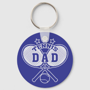 Tennis Dad, Crossed Tennis Rackets Keychain