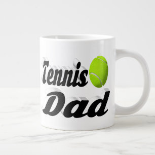 Tennis Dad half text  Giant Coffee Mug