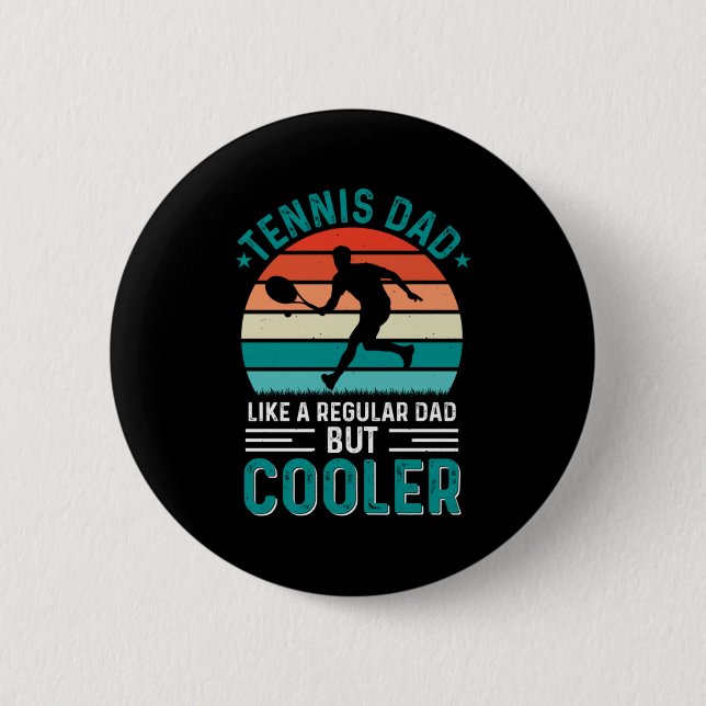 Tennis Dad Retro Sunset 2 Inch Round Button (Front)