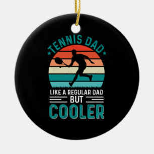 Tennis Dad Retro Sunset Ceramic Ornament