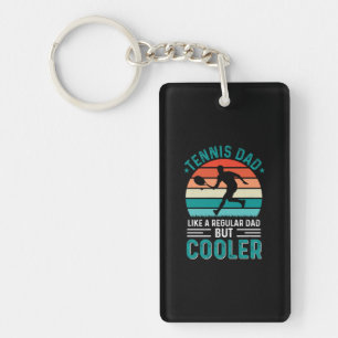 Tennis Dad Retro Sunset Keychain