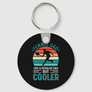 Tennis Dad Retro Sunset Keychain