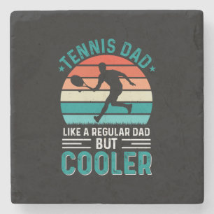 Tennis Dad Retro Sunset Stone Coaster