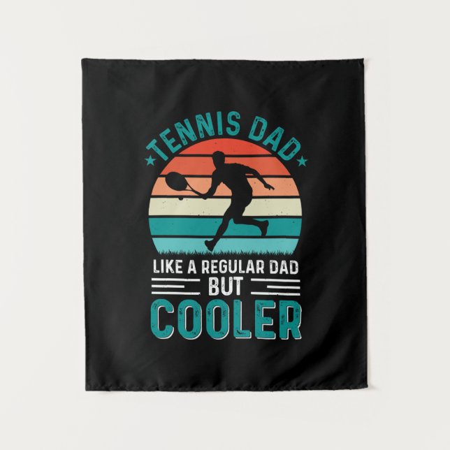 Tennis Dad Retro Sunset Tapestry (Front)