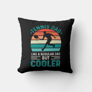 Tennis Dad Retro Sunset Throw Pillow