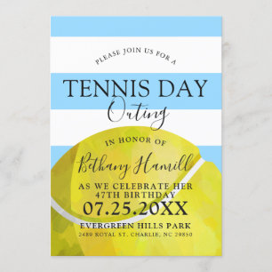 Tennis Day Invitation Bleu à thème de tennis