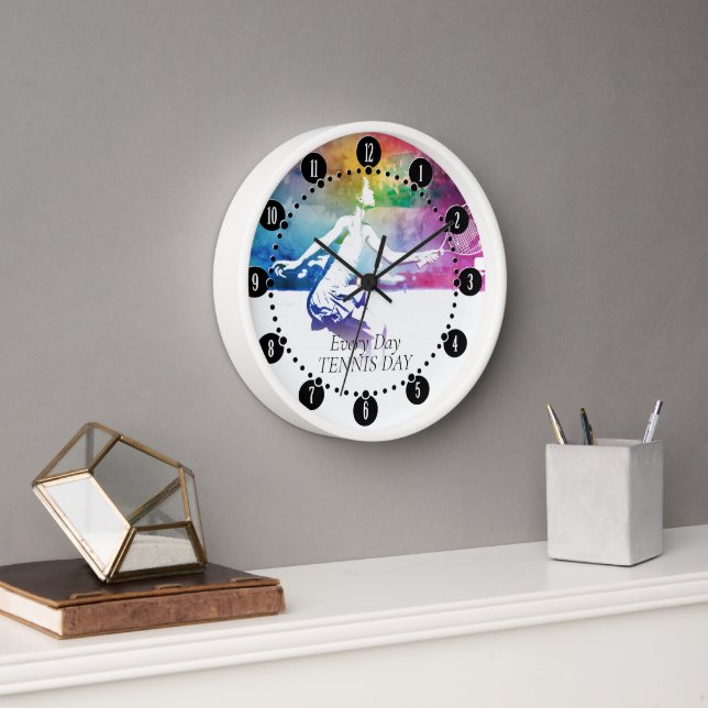 Tennis Day | Sport Cool Gifts Clock (Office)