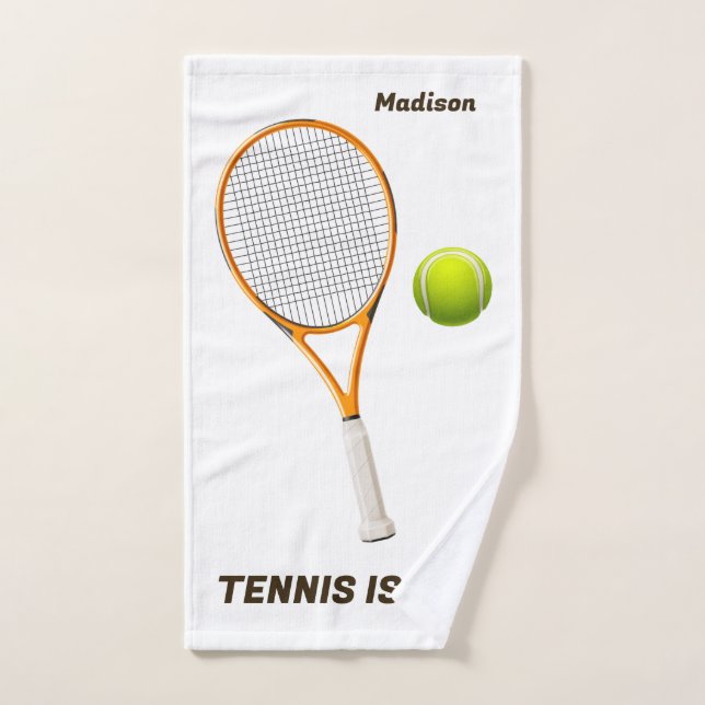 Tennis de nom et de texte personnalisés (Serviette à main)
